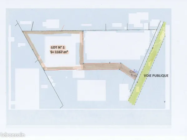 Terrain 1167 m² saint molf