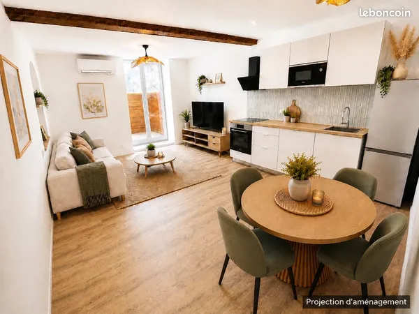 T2 entièrement rénové - 41,17 m² - Terrasse plein sud - Centre-ville
