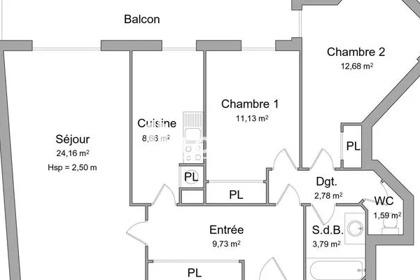 Appartement 3 pièces 75 m²