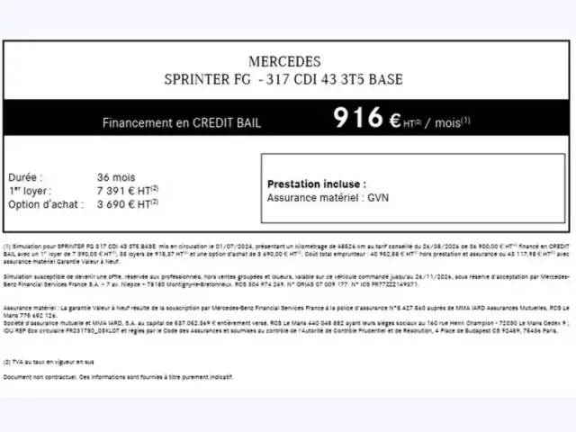 Mercedes Sprinter 317 cdi fourgon 43s l3h2 14m3 — photo 21