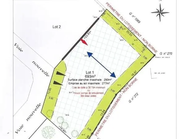 Terrain 693 m² ST QUAY PORTRIEUX