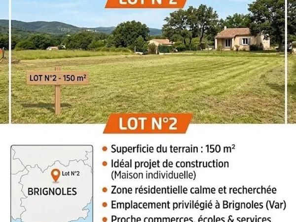 Terrain à bâtir proche de Brignoles, villas R+1