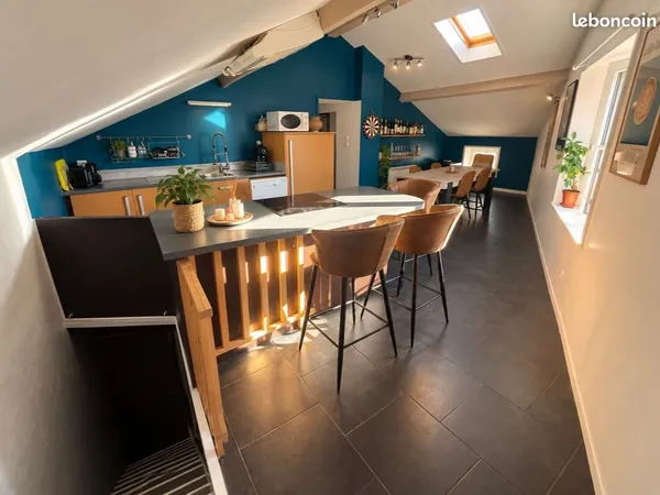 Appartement meublé 74m2 au sol ( 47m2 loi carrez)