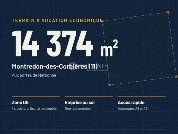 Terrain 14 374 m² Montredon Des Corbieres