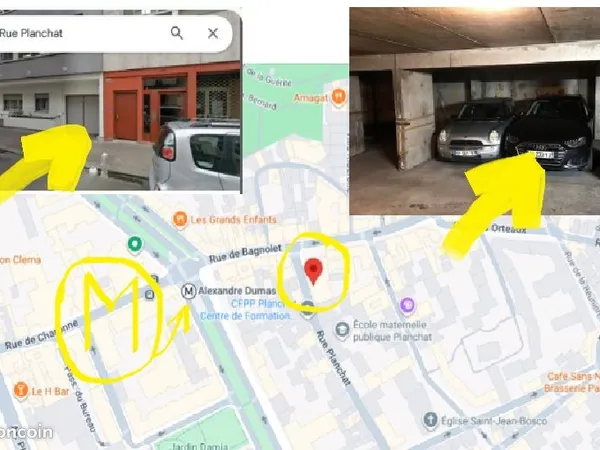 Parking 60 rue Planchat, métro Alexandre Dumas, proche bld de Charonne