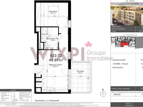 Appartement 2 pièces 44 m²