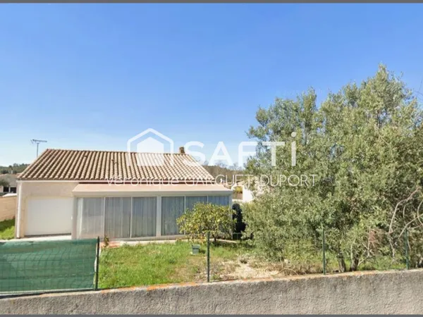 Villa de plain-pied, 4 faces, 125m2, grand terrain