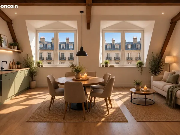 RENNES THABOR - T2 LOFT 37 m² SOUS LES TOITS - 2 CHIENS-D'ASSISES