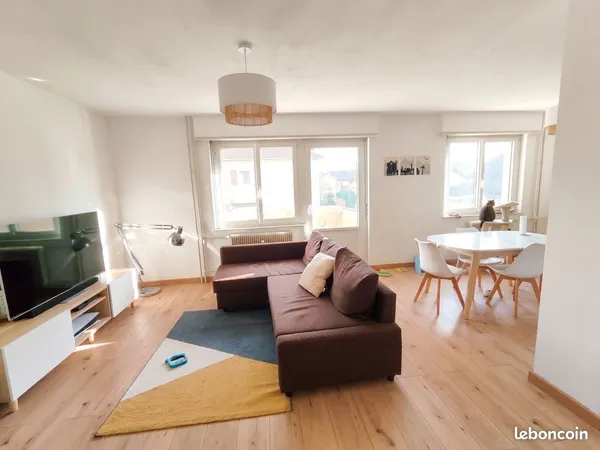 F3 74m² rénové - garage - 2 balcons vue Vosges - 5 min gare