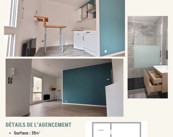 TROYES GARE - T1 Bis 35 m² rénové avec parking gratuit