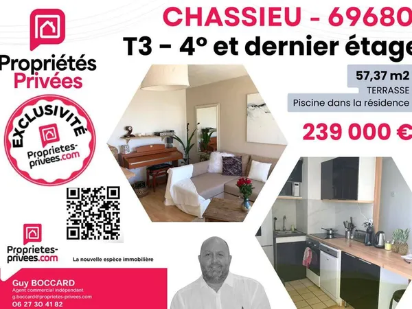 Appartement 3 pièces 57 m²