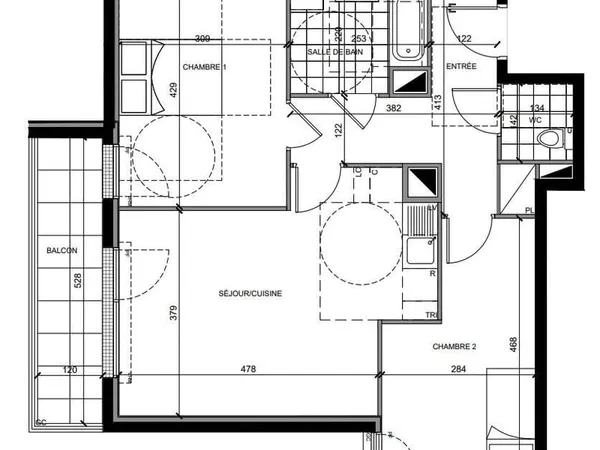 Appartement 3 pièces 62 m²
