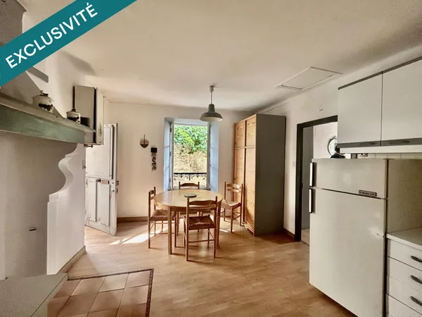 Maison de village Cévenole en pierre enduite de 50m2 avec cave