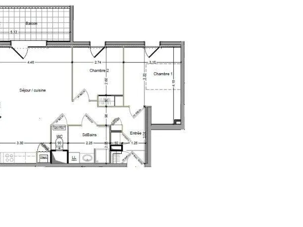 Appartement 3 pièces 59 m²