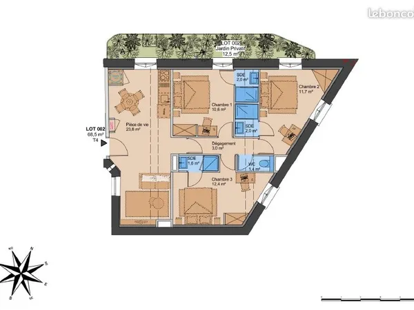 Appartement 1 pièce 29 m²