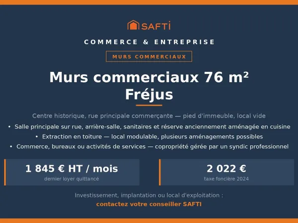Murs commerciaux 76 m² / Fréjus