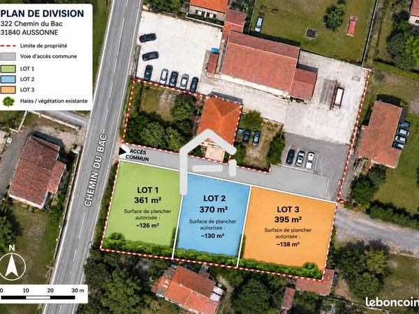 Terrain 370 m² AUSSONNE