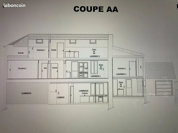 Ensemble immobilier centre ville Doué en Anjou