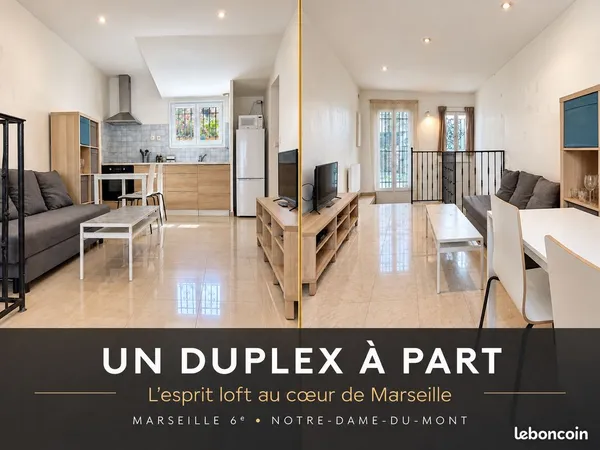 T2 37m2 LOFT DUPLEX MEUBLÉ — NOTRE-DAME-DU-MONT / COURS JULIEN / LODI