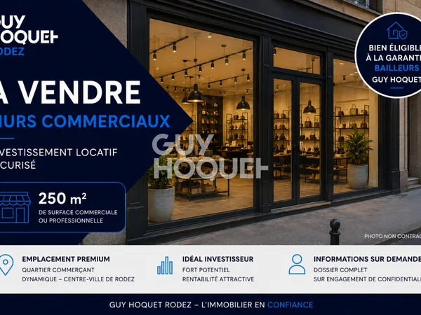 CENTRE VILLE DE RODEZ - MURS COMMERCIAUX A FORT POTENTIEL - 250 m²