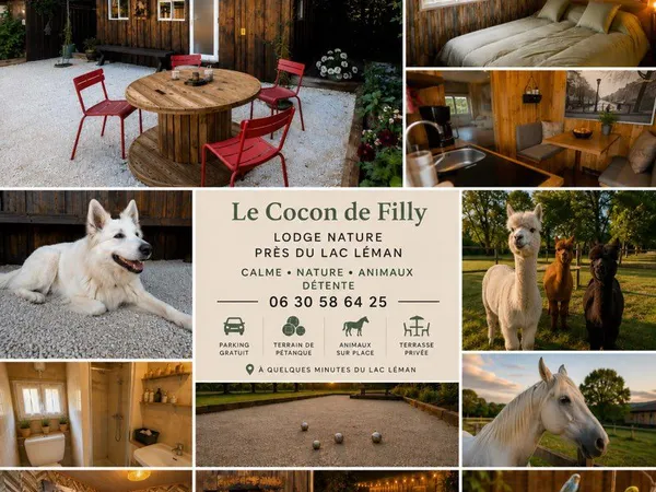 🌿 Le Cocon de Filly - Lodge nature avec animaux, pétanque & proche du Lac Léman