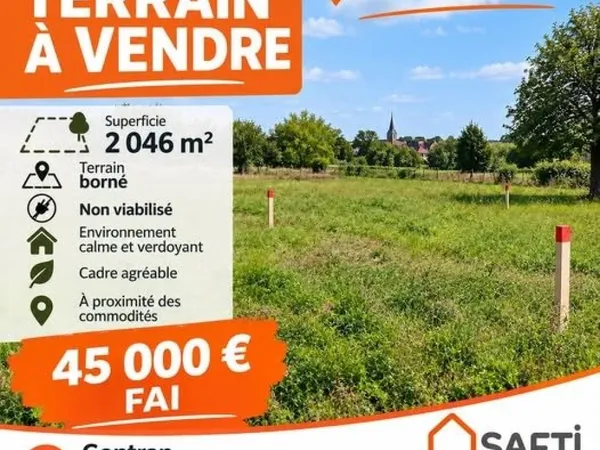Terrain a bâtir 2046m²