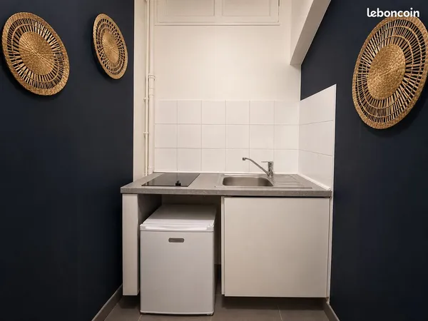 Studio 15 m² RDC vendu loué en meublé, climatisé - Montpellier gare