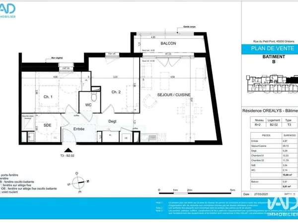 Vente Appartement 3 pièces