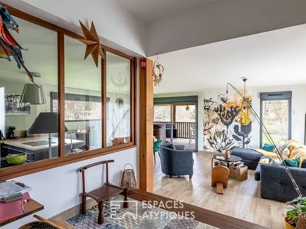 Maison contemporaine en bois et son design cubique