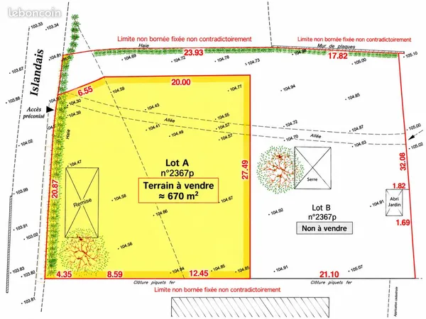 Terrain à batir 700 m² -Plouha - quartier calme