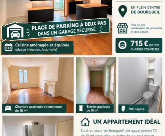 Location appartement T3 rénové