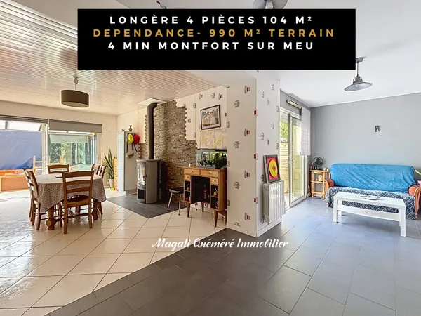 Longère 3 chambres à 4 min de Montfort sur Meu