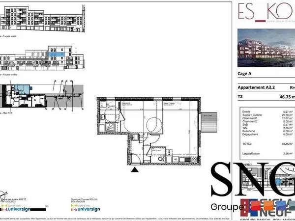Appartement 2 pièces 47 m²