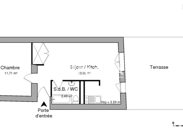 Appartement 2 pièces 38 m²
