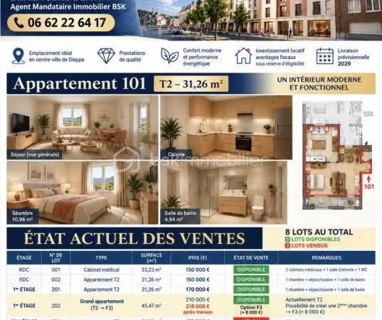Terrain 140 m² Dieppe