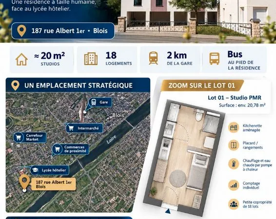 Studio 1 pièce 20 m²