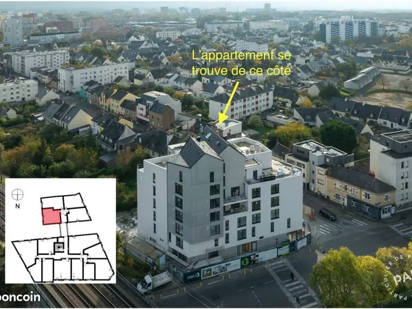 Location appartement 24,52 m² Rennes (35000) 485