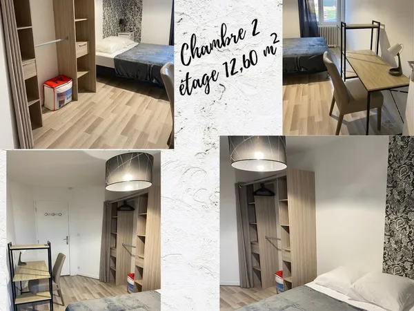 Chambre meublée 12,60 m² - Colocation conviviale à Oudon - 400 CC