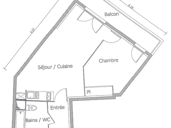 Location Appartement Chatillon (T2, 46m²)