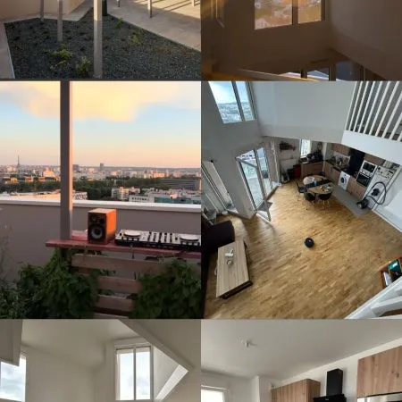 Chambre 12m2 vue tour Eiffel, triplex, rooftop