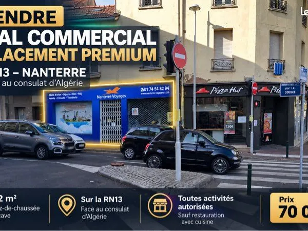 Local premium Nanterre, face au consulat d'Algérie