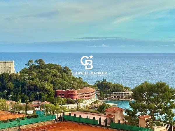 FACE AUX TENNIS de MONACO / 3 PIECES AVEC DOUBLE PARKING / VUE MER