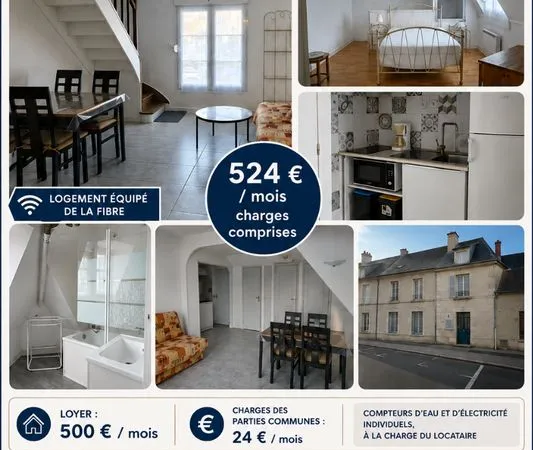 T2 duplex meublé quartier hôpital
