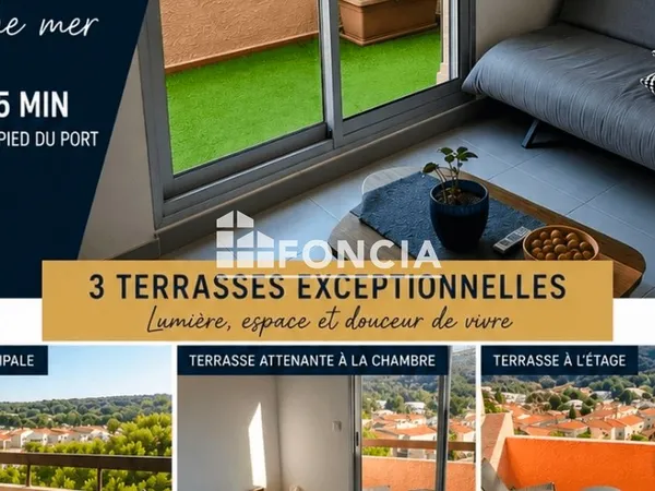 T3 moderne en DUPLEX avec 3 terrasses