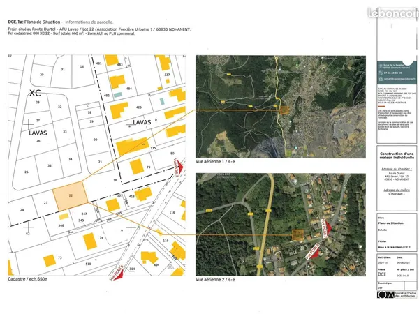 Terrain constructible Nohanent 660m2 + plans acceptés inclus