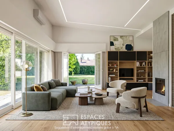 Maison d'architecte esprit Mid-Century à rénover et son jardin arboré