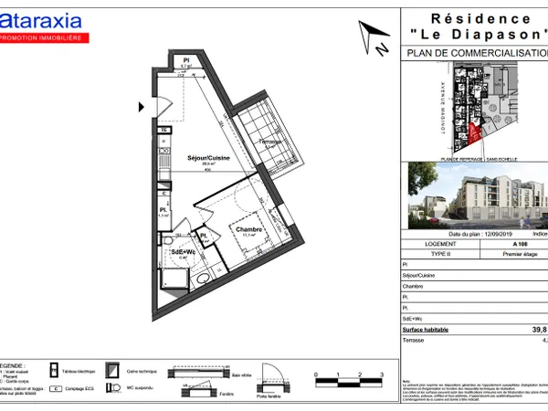 Appartement 2 pièces 39 m²