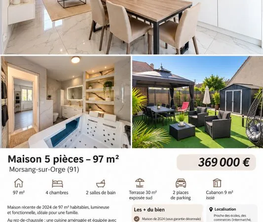 Maison familiale 2024 - 4 chambres - Jardin plein sud - DPE A