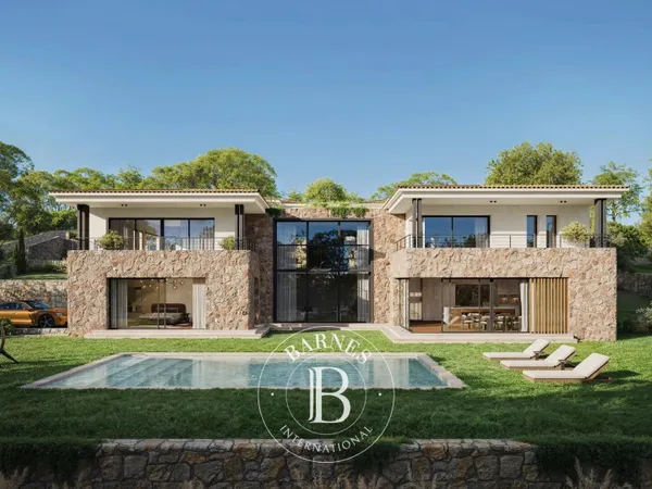 MOUGINS - VILLA CONTEMPORAINE - VUE MER ET VILLAGE