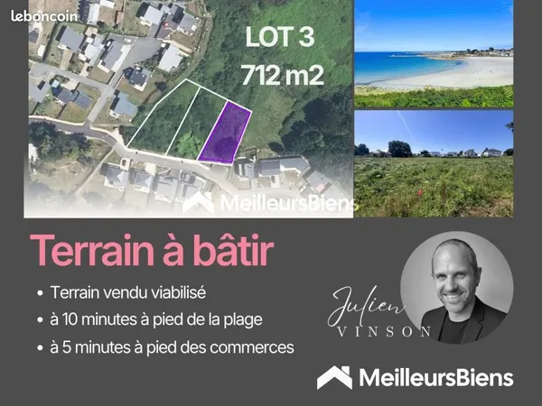 Terrain 712 m² Trevou Treguignec